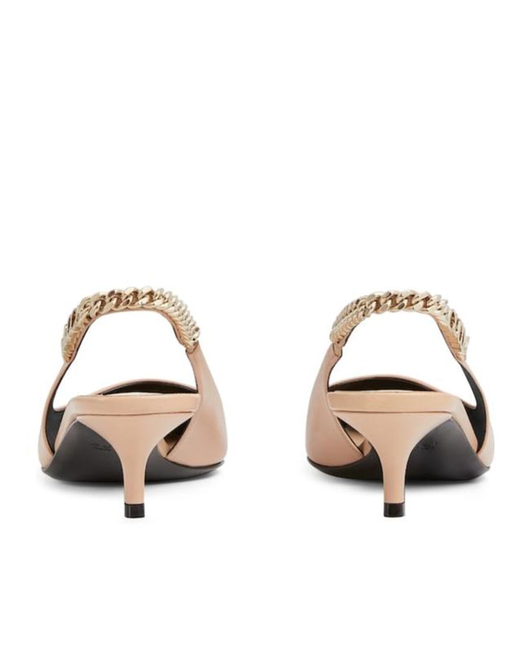 Gucci Natural Signoria Logo Plaque Slingback Pumps