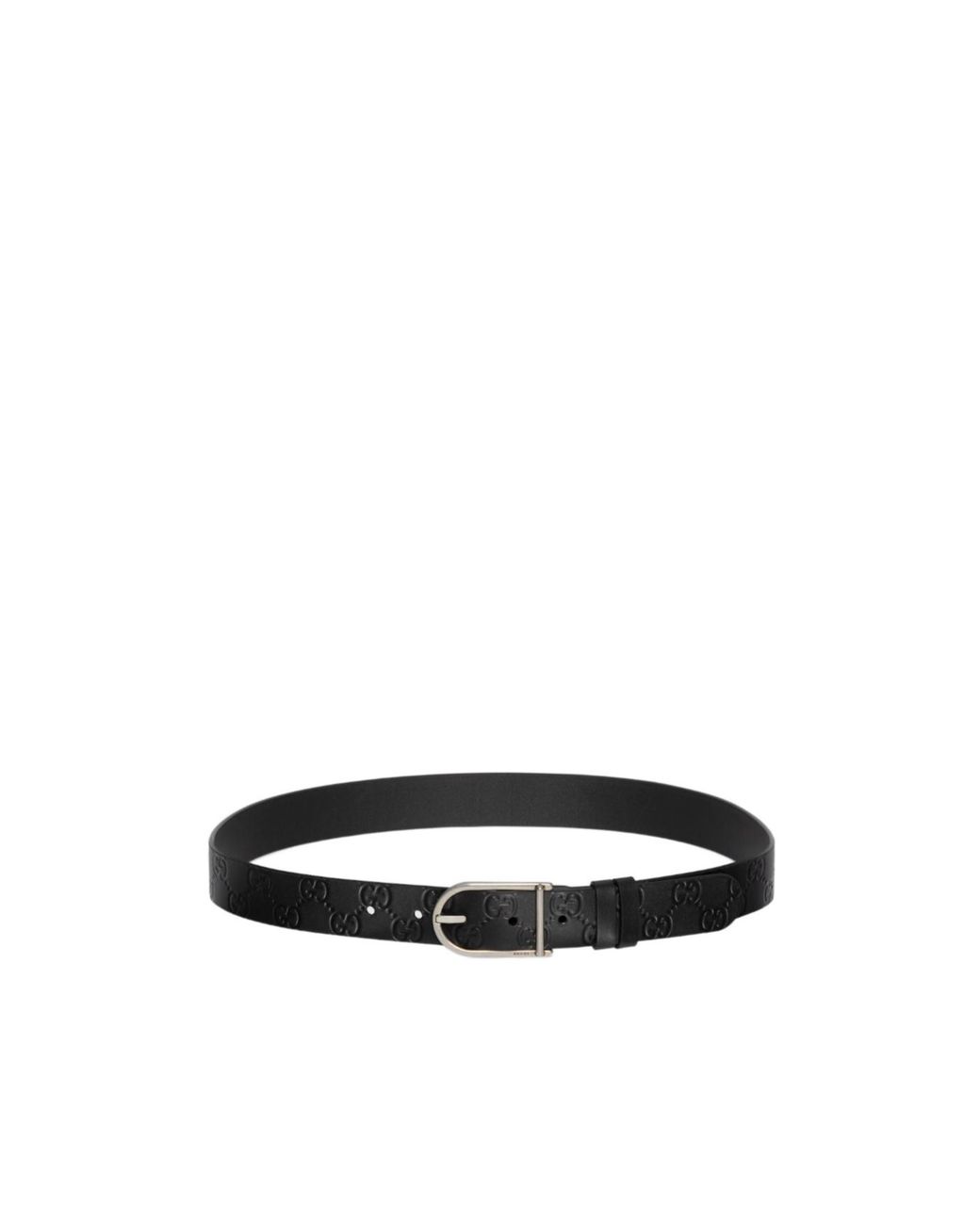Gucci White Embossed Monogram Belt for men