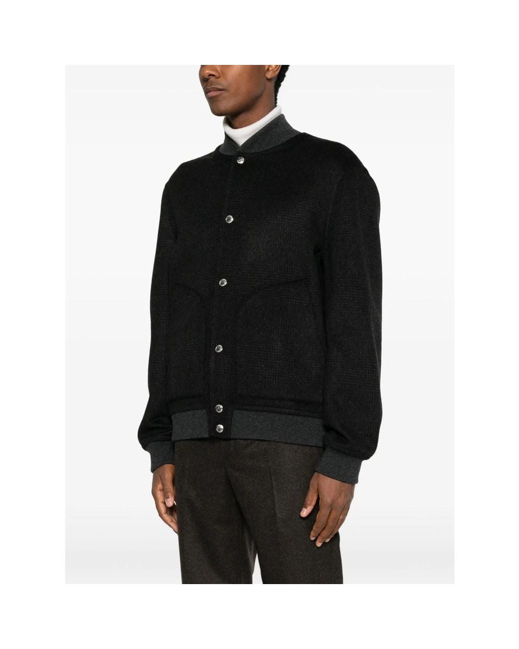 Brunello Cucinelli Black Long-Sleeve Casual Jacket for men