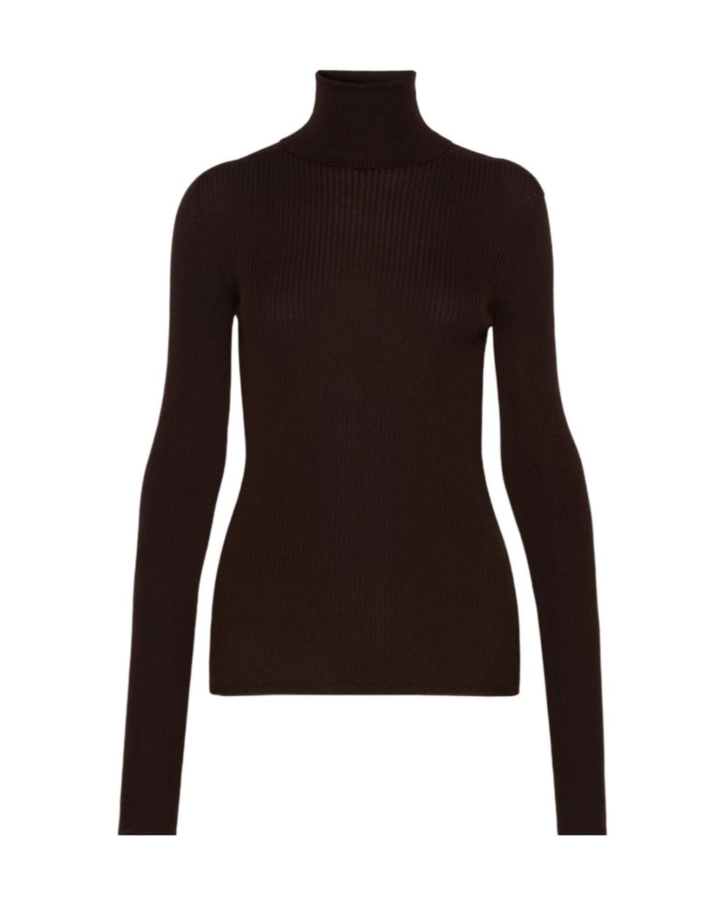 Sportmax Black Spxcentro Ribbed Turtleneck Knitted Top