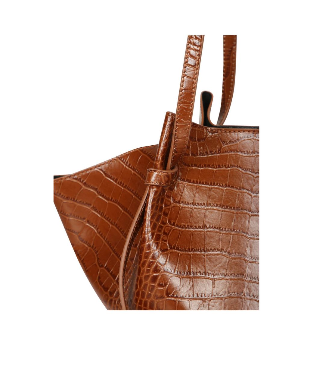 Yuzefi Brown Embossed Shoulder Bag