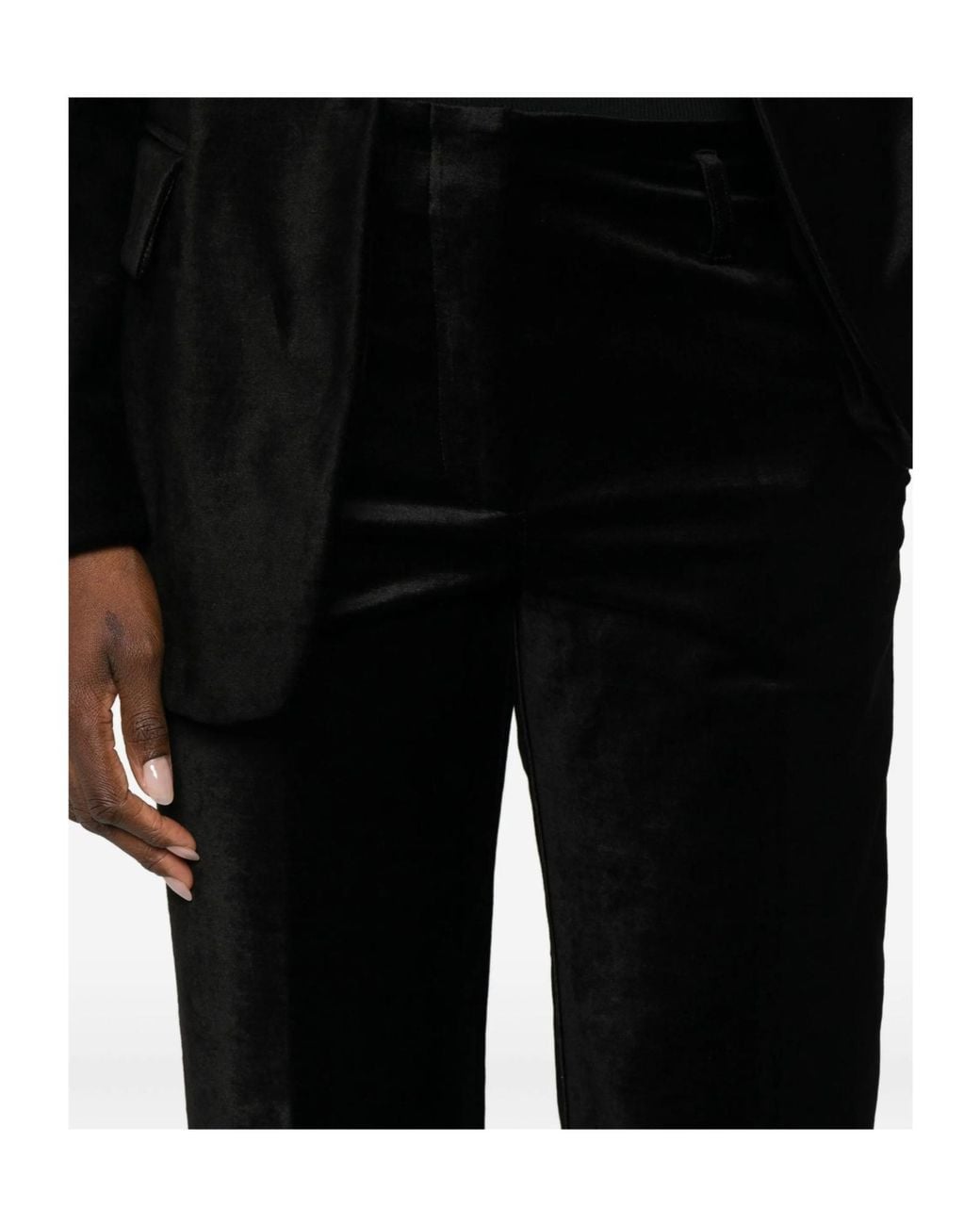 Forte_forte Black Casual Pants With Belt Loops