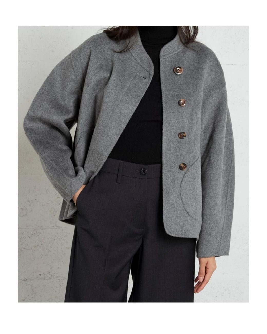 Soeur Gray Windsor Patch-Pocket Jacket