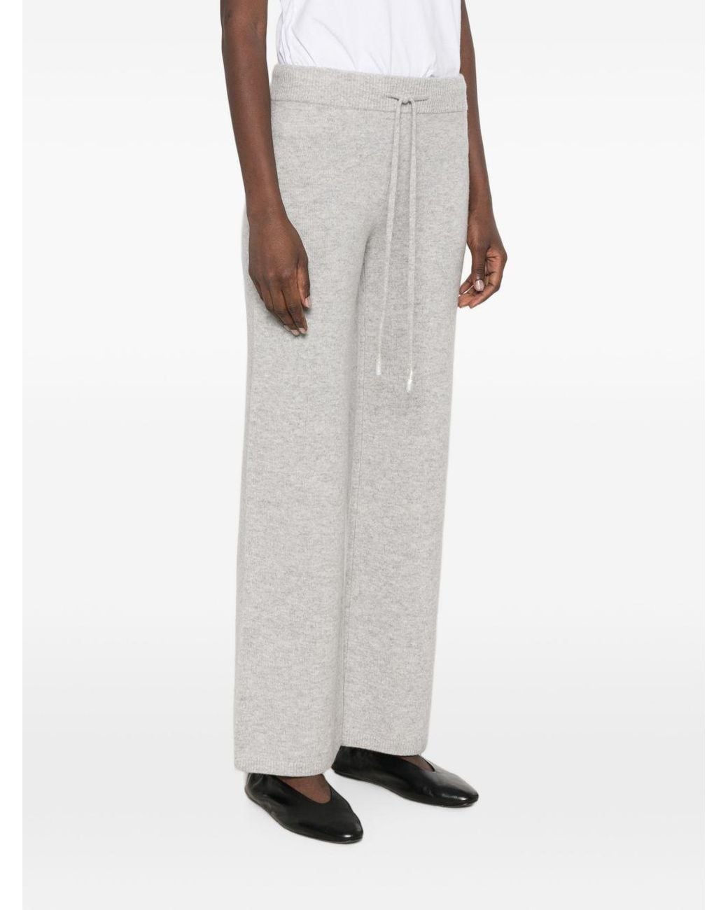 ERMANNO FIRENZE White Drawstring-Waist Track Pants