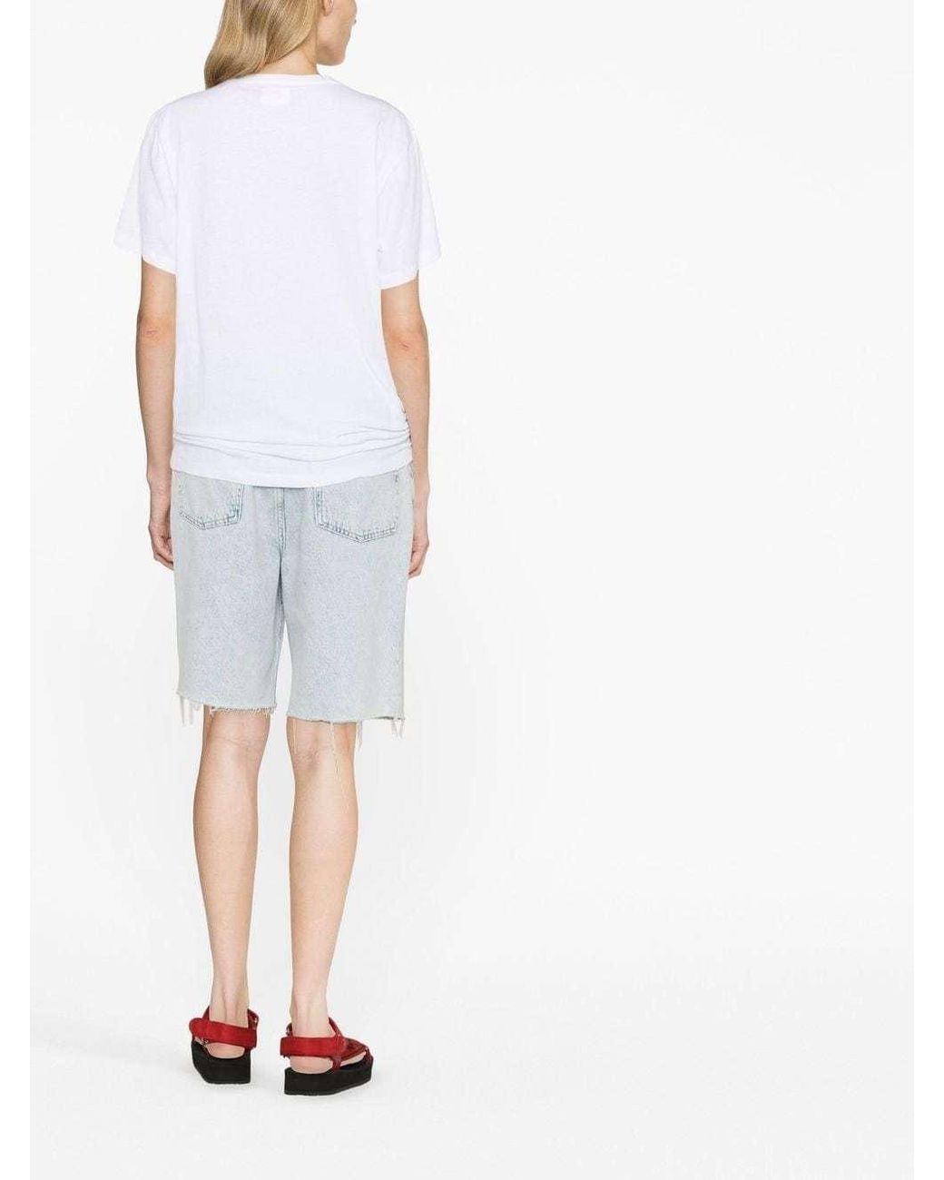 Isabel Marant White Isabel Marant Étoile Logo Printed Crewneck T-Shirt