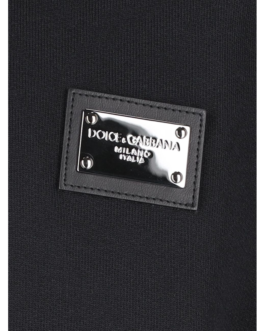 Dolce & Gabbana Black Zip-Up Jersey Hoodie for men