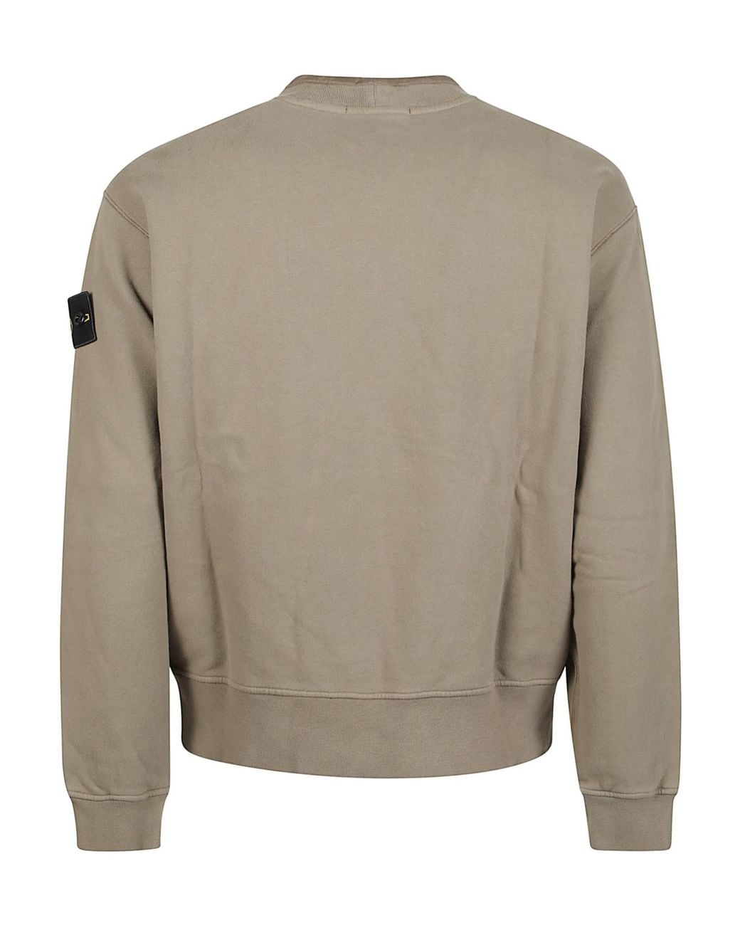 Stone Island Brown Logo Patch Crewneck Sweatshirt for men