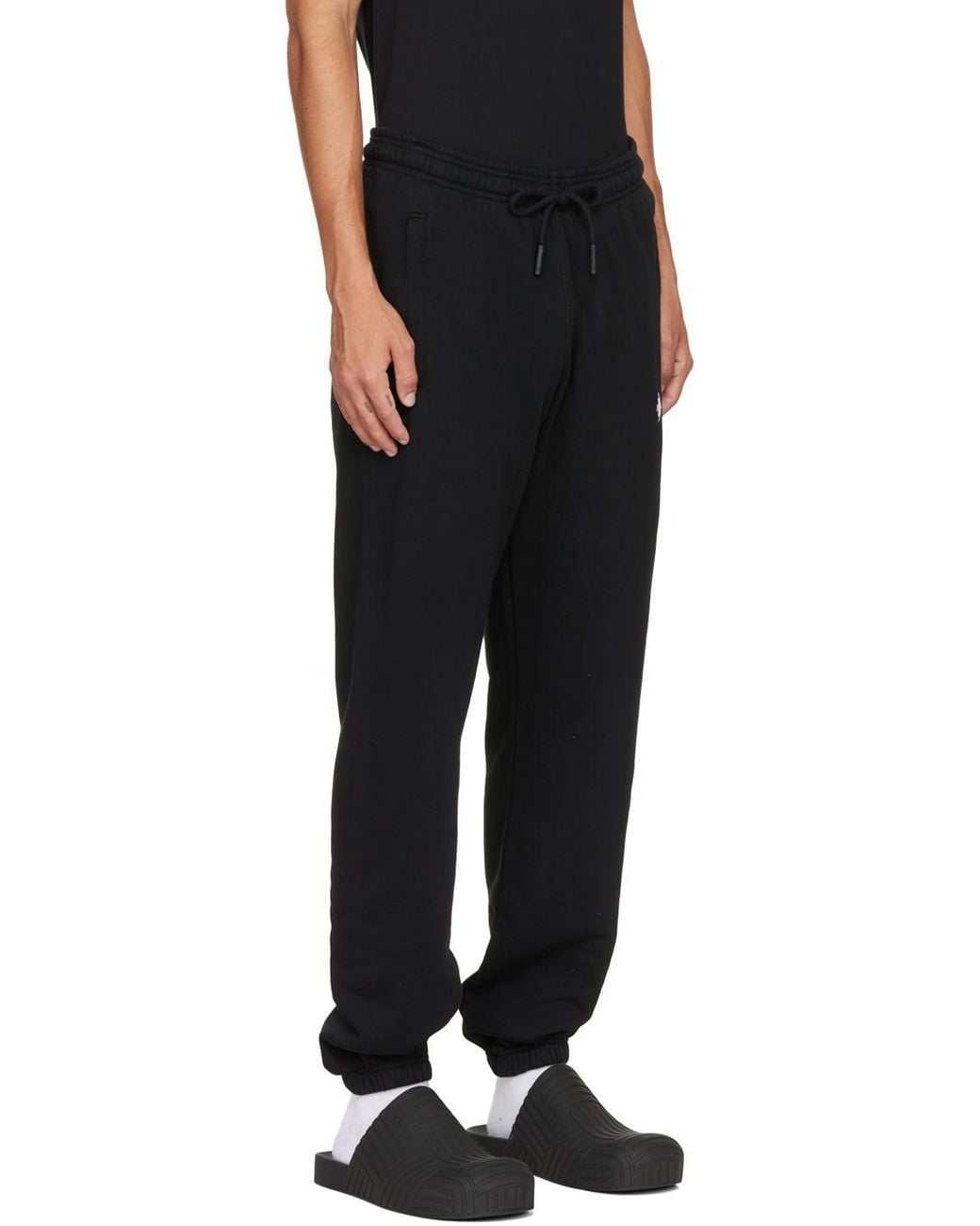 Marcelo Burlon Black Logo Elastic Sweatpants for men