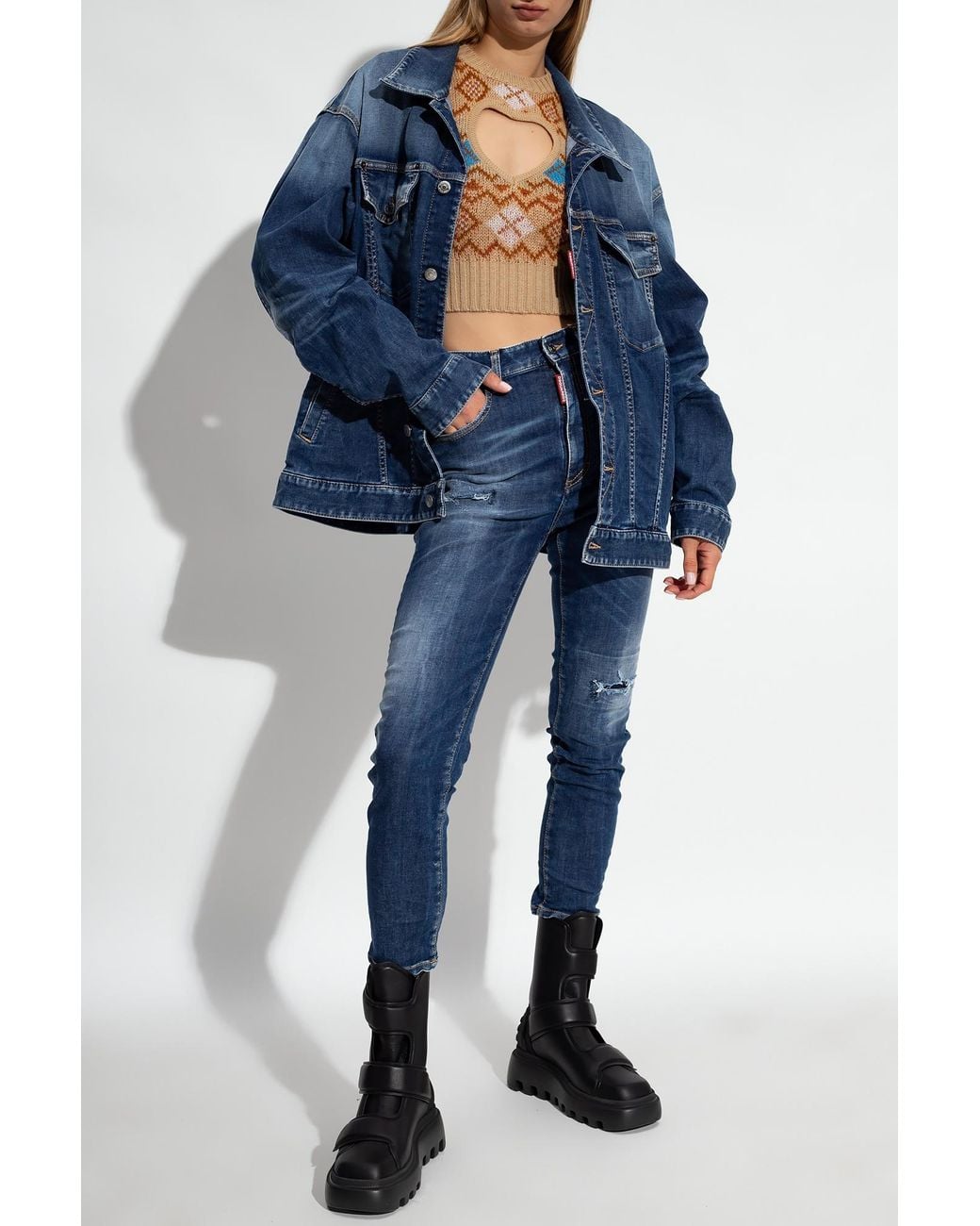 DSquared² Blue Icon Oversized Denim Jacket
