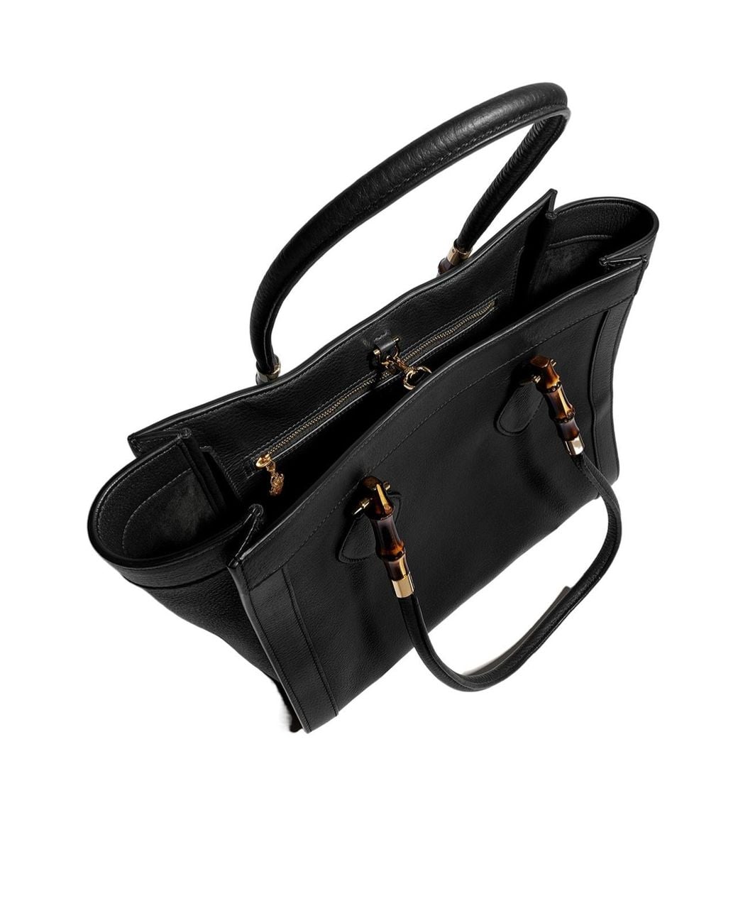 Gucci Black Bamboo Tote Medium Bag