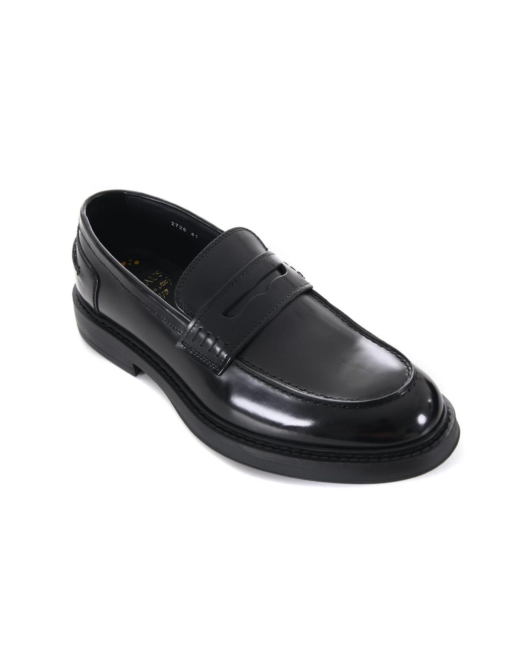 Doucal's Black Round-Toe Loafers for men