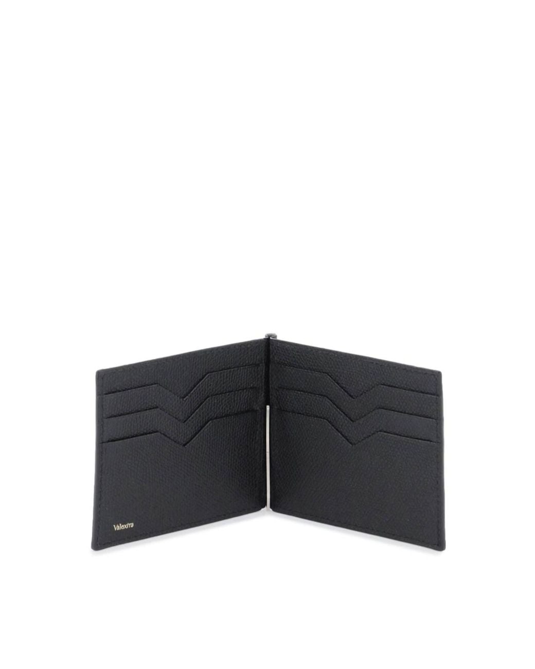 Valextra Black Bifold Wallet for men