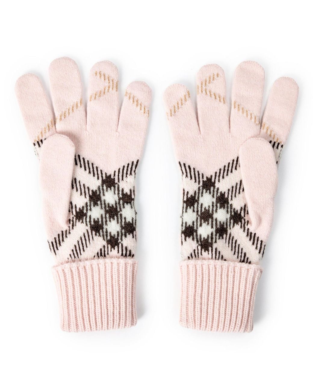 Burberry Pink Argyle Knit Gloves for men