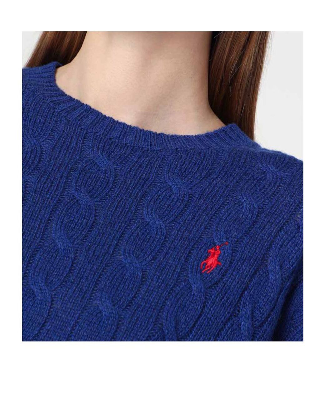 Polo Ralph Lauren Blue Logo-Embroidered Crewneck Jumper