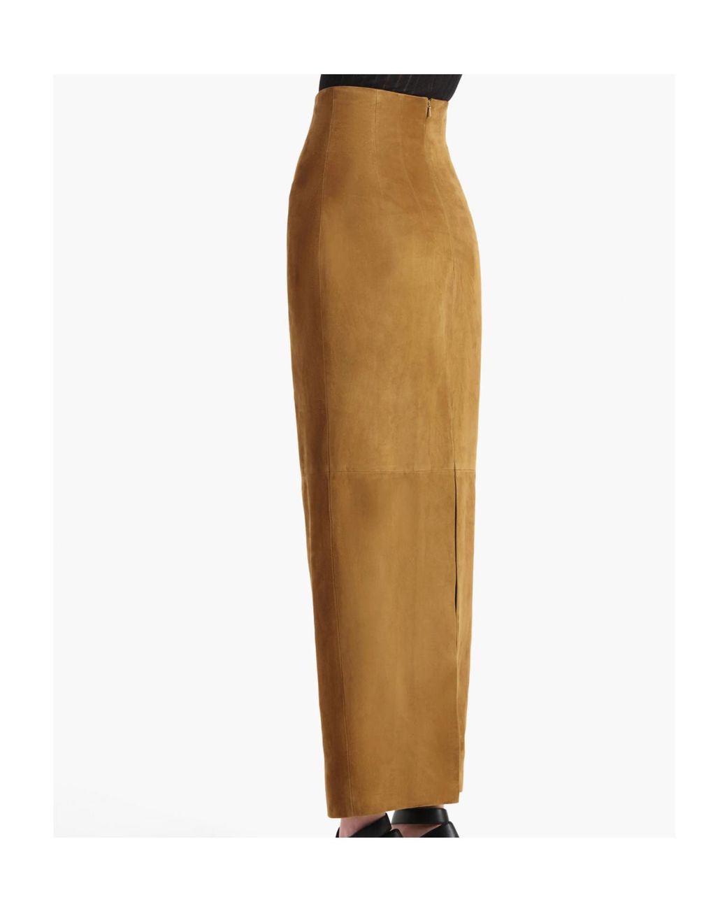 Khaite Natural Suede Maxi Skirt
