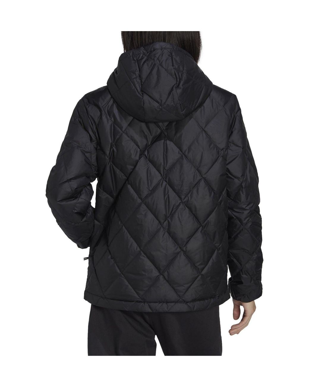 Adidas Originals Blue Diamond-Quilted Hooded Cotton Jacket for men