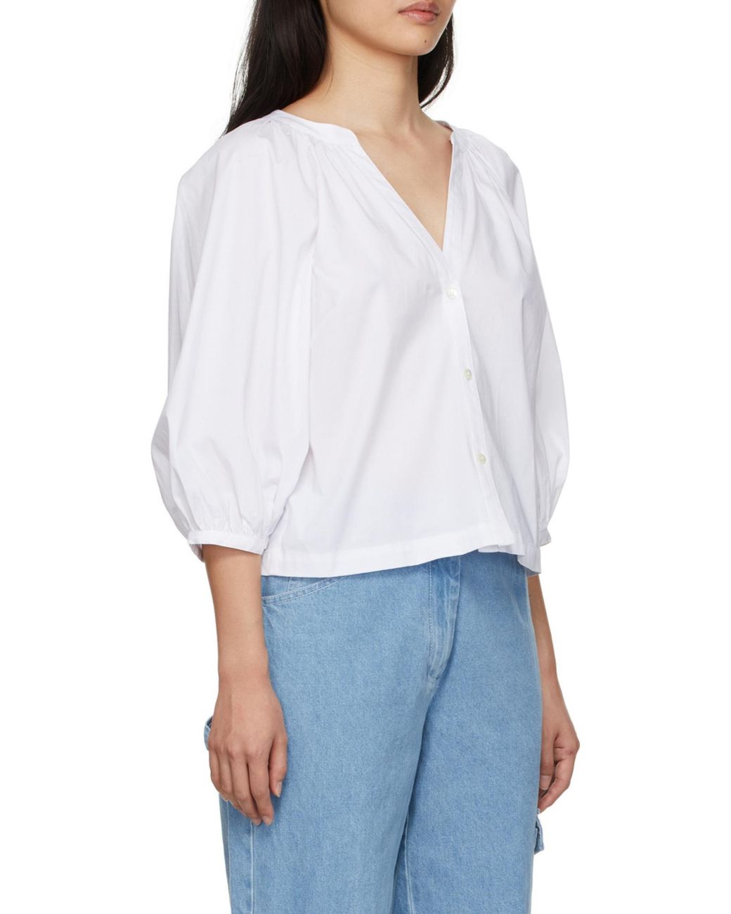 Staud White Dill Button-Up Shirt