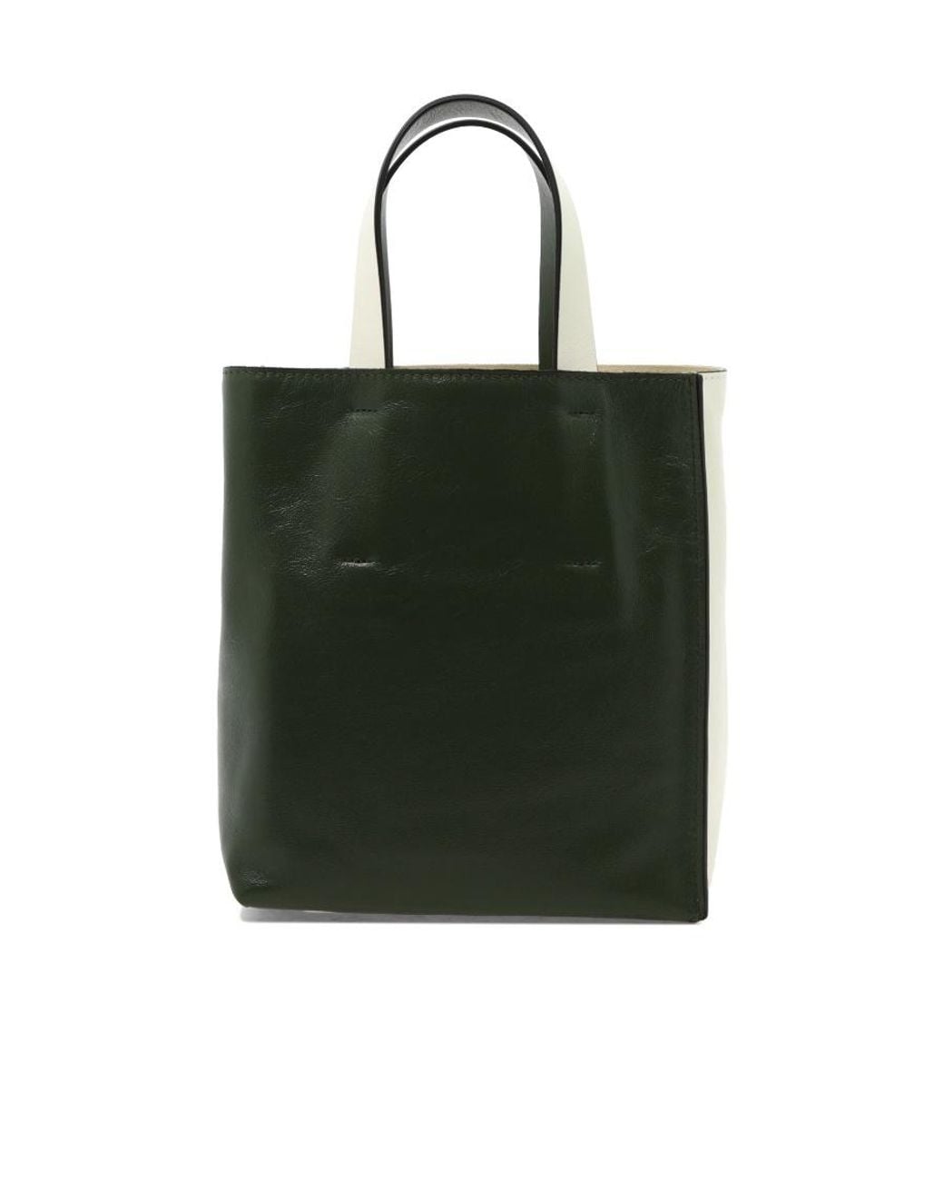 Marni Natural Logo-Print Leather Tote Bag