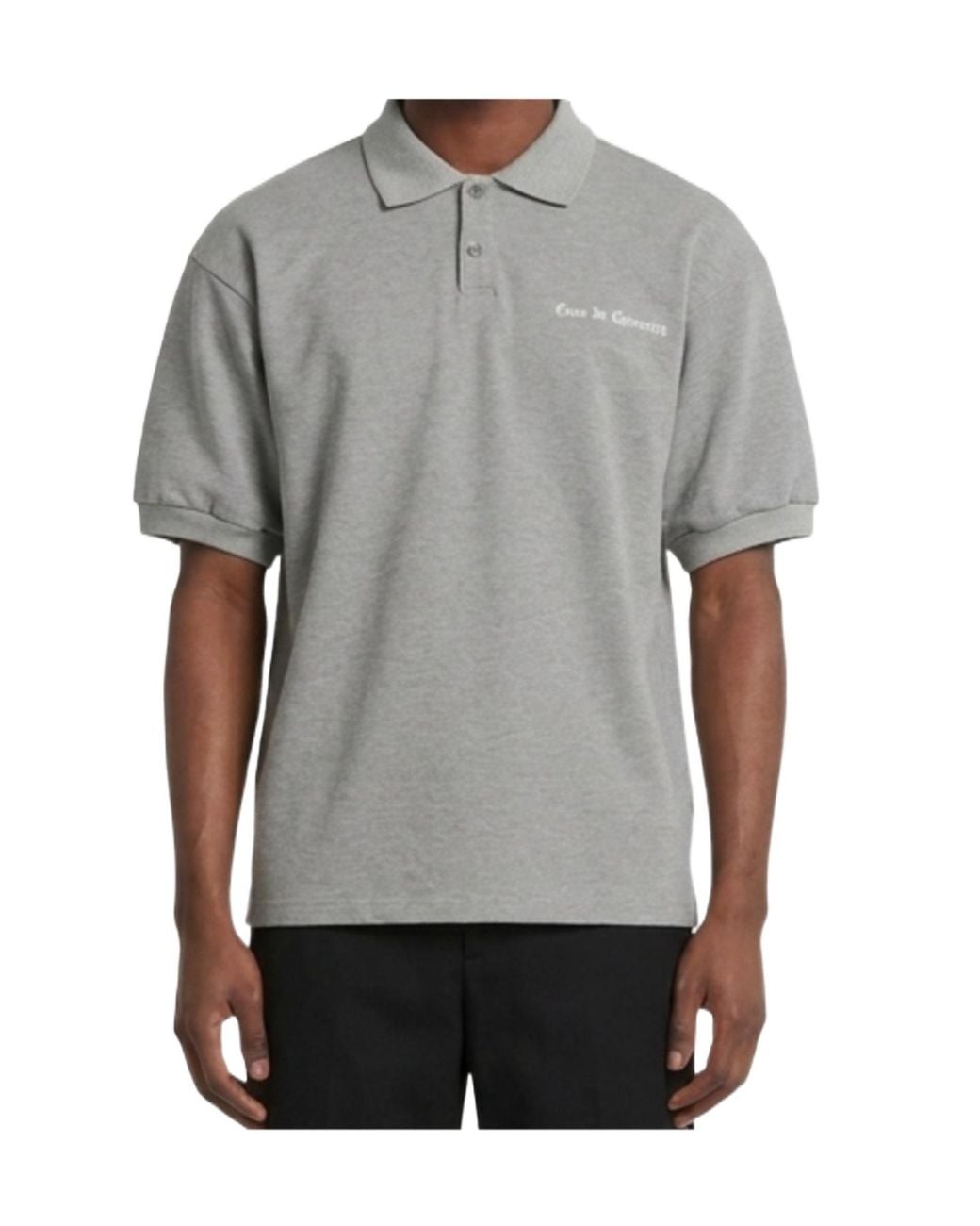 Willy Chavarria Gray Oversized Football Polo Shirt for men