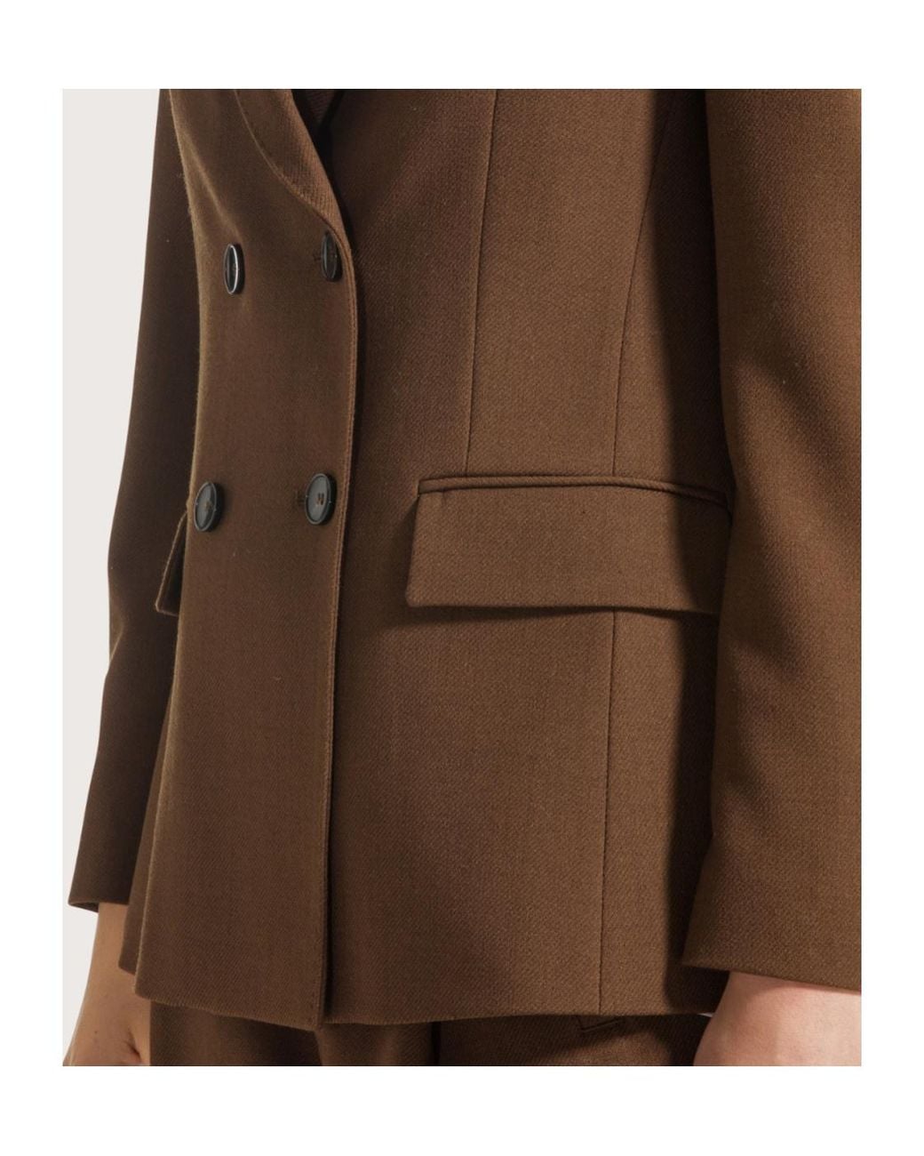 Seventy Brown Double-Breasted Blazer