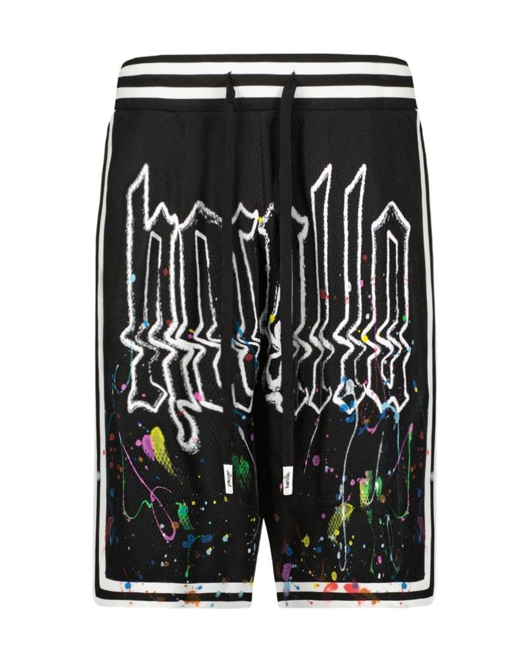 Haculla Black Painted Basketball Shorts for men