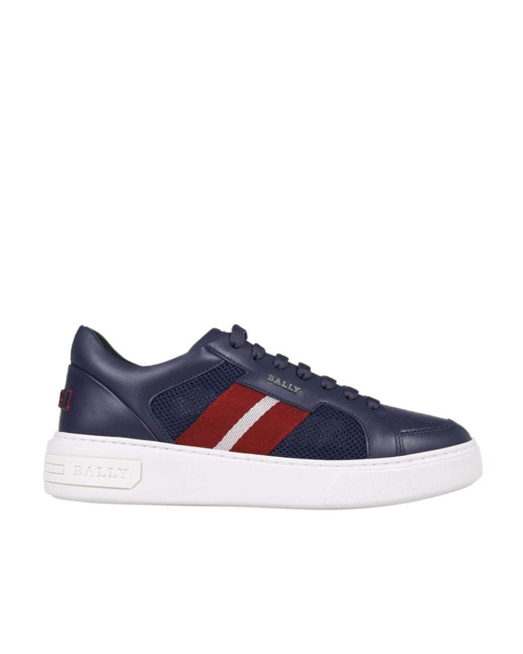 Bally Blue Stripe Detailed Lace-Up Sneakers for men