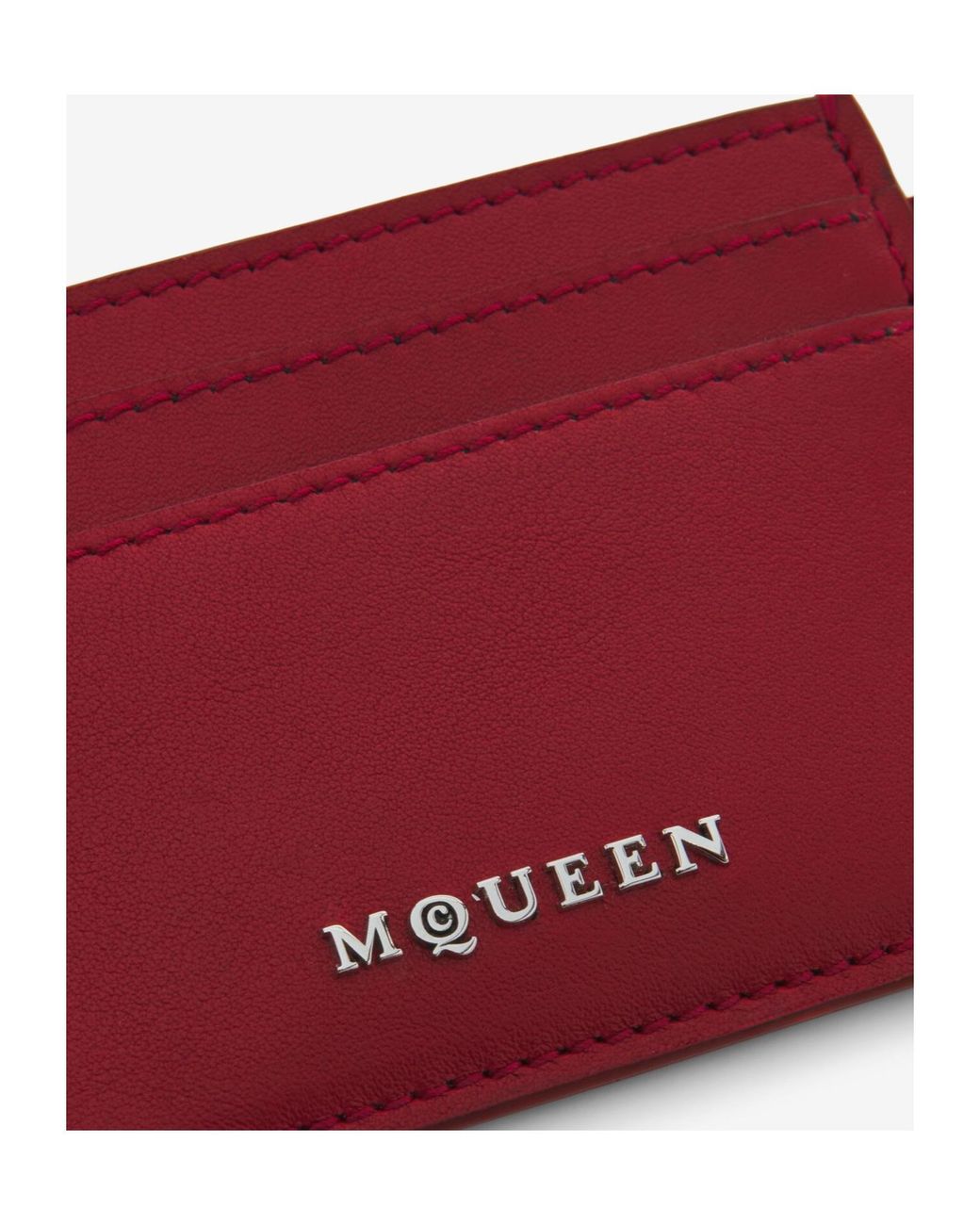 McQueen Red Sling Logo Plaque Card Holder