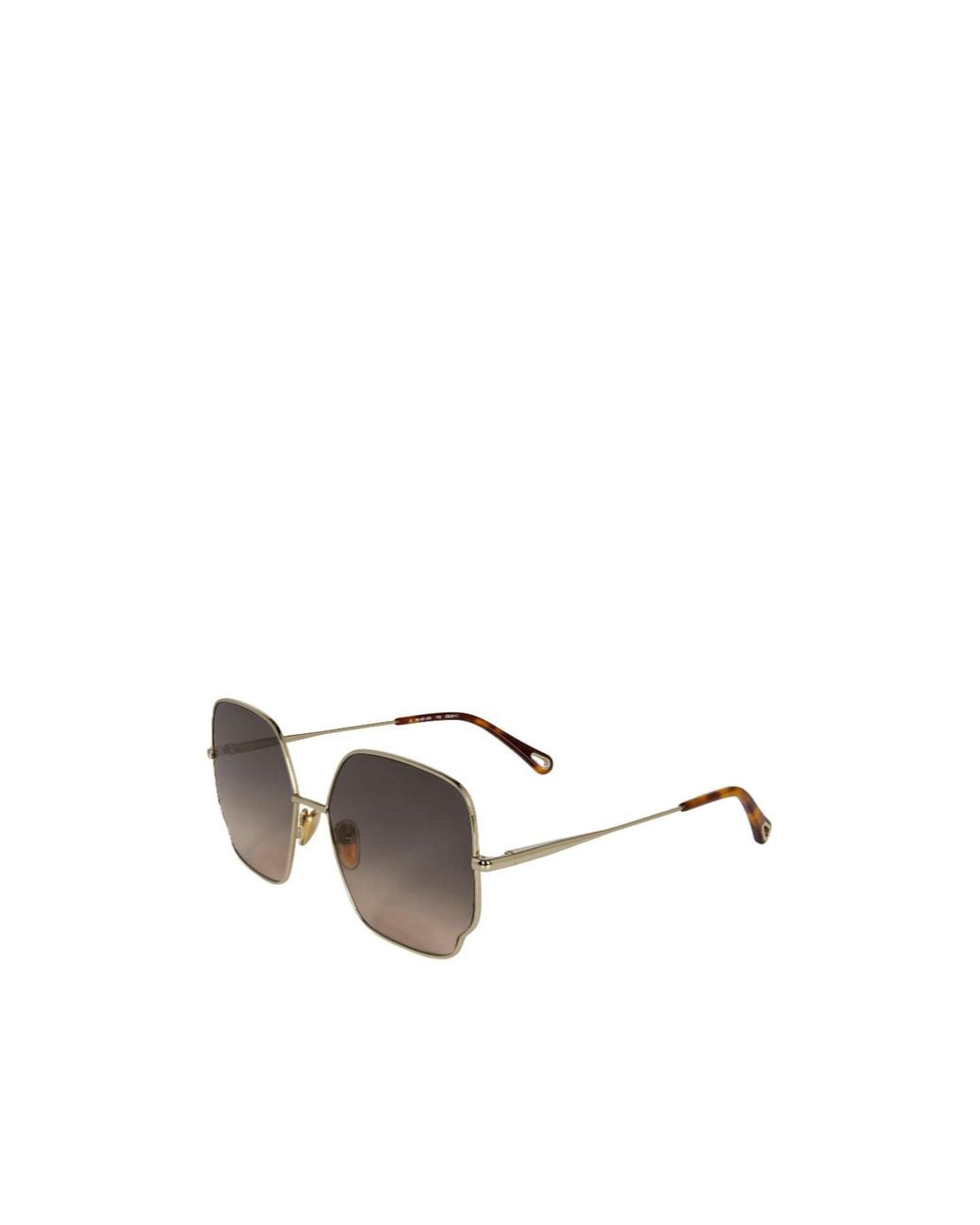 Chloé Metallic Hexagonal Lens Full-Rim Retro Sunglasses