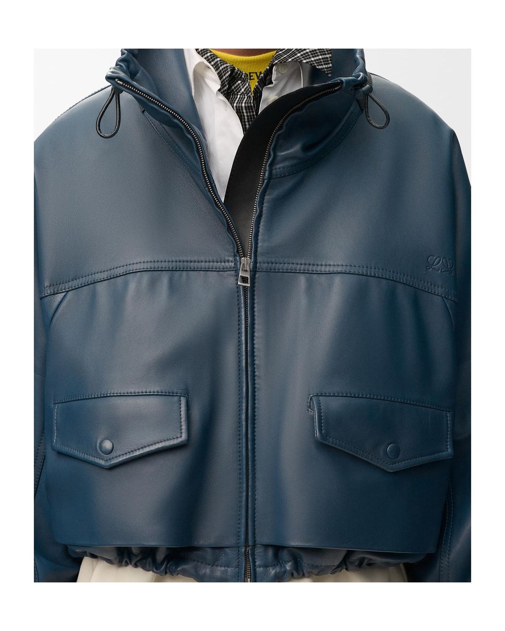 Loewe Blue High Collar Nappa Jacket