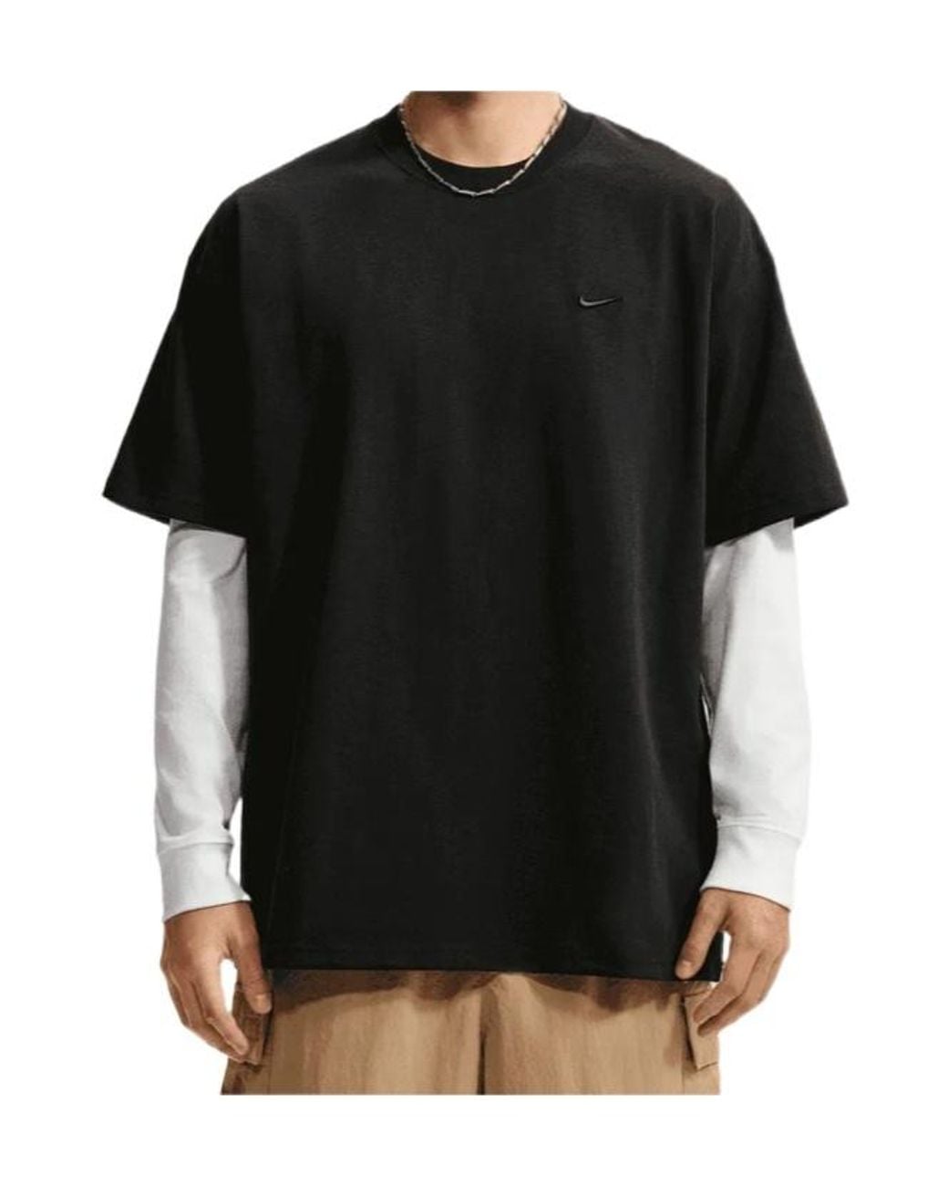 Nike Black Logo-Embroidered T-Shirt for men