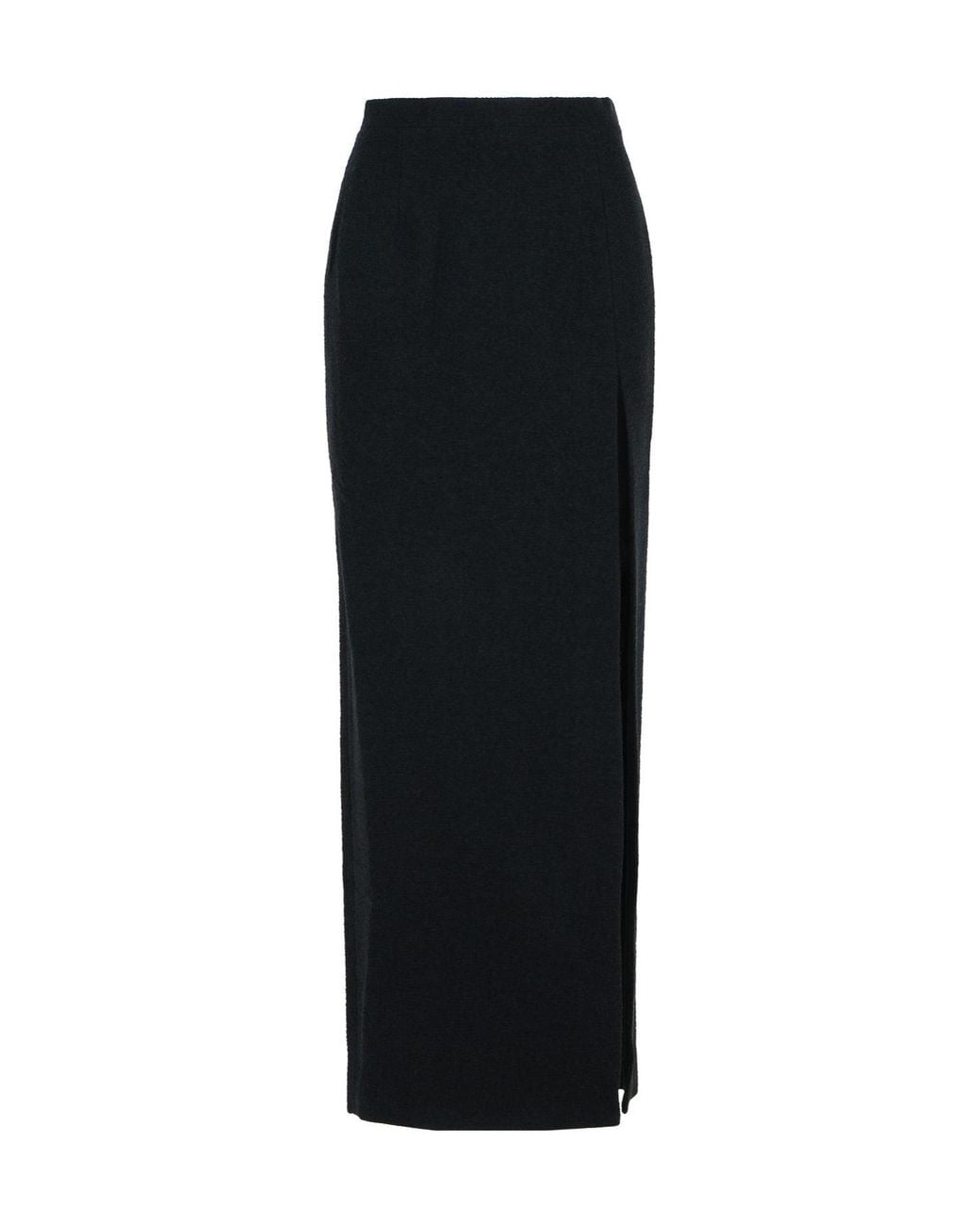 Alessandra Rich Black Side Slit Long Skirt
