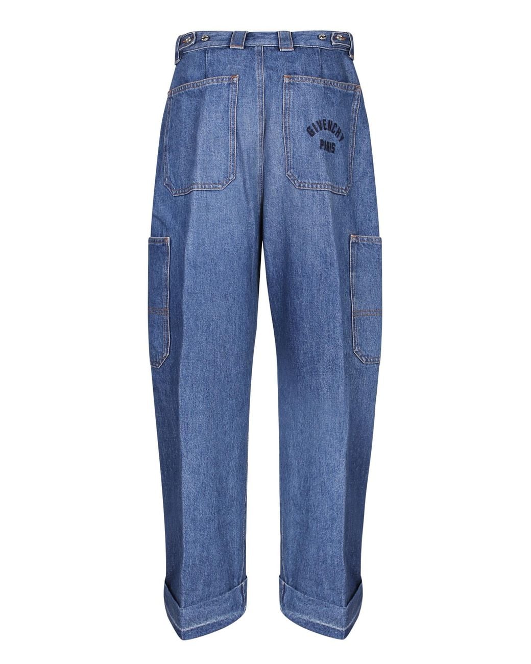 Givenchy Blue Cropped Utility Denim Jeans