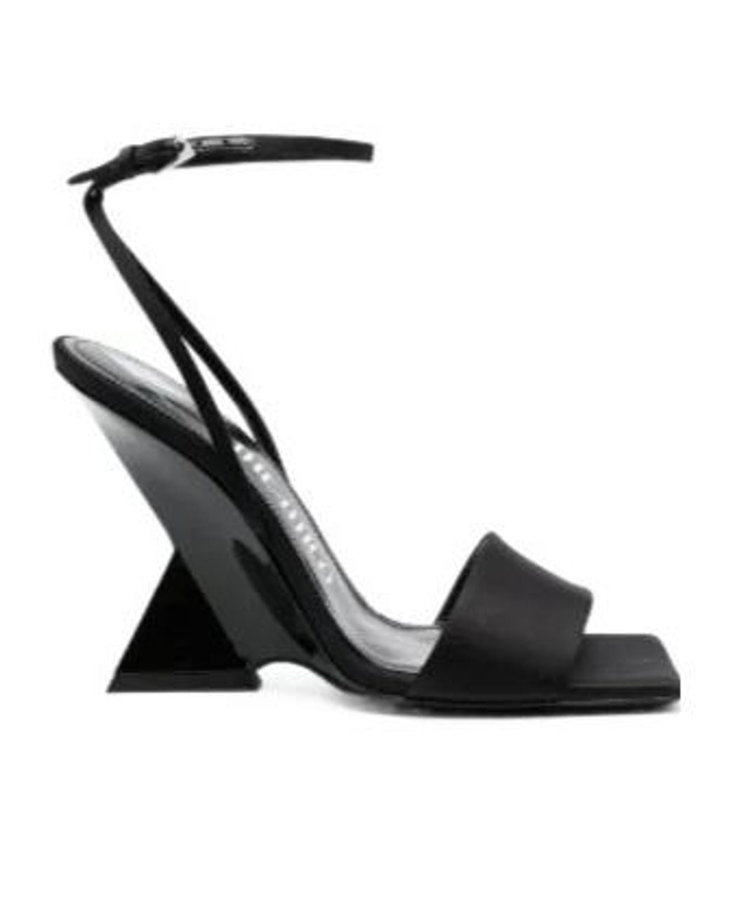 The Attico Black Open-Toe Calf Leather Heels