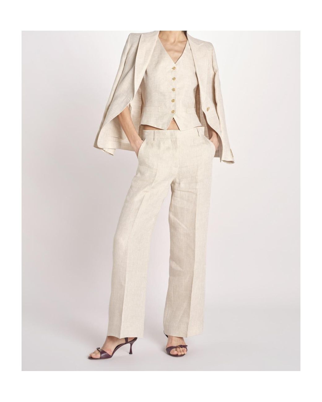 Weekend by Maxmara White V-Neck Waistcoat Jacket