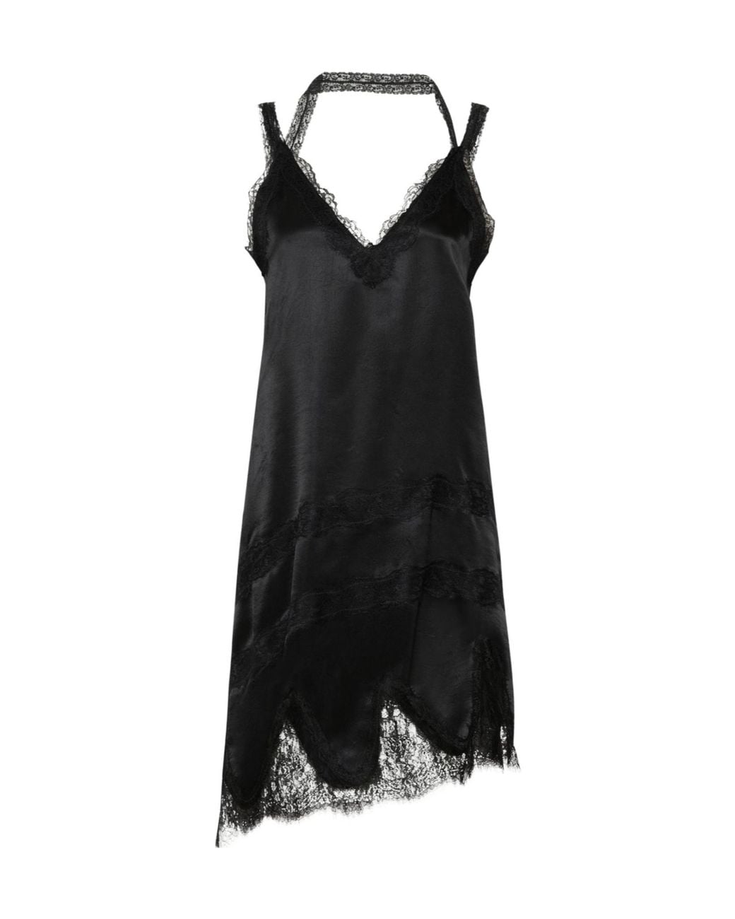 Marella Black Asymmetric Lace Dress