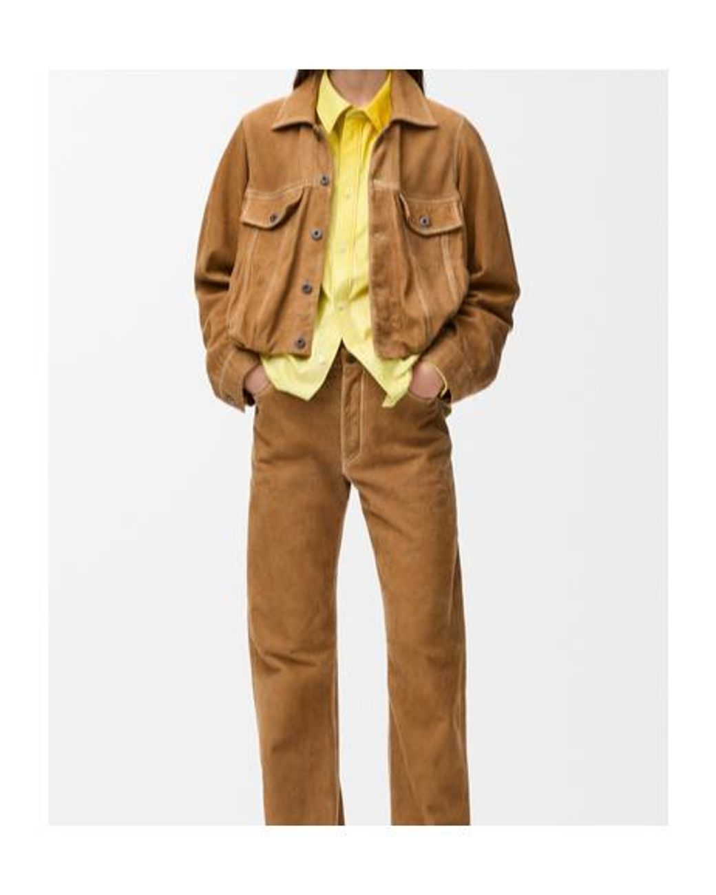 Loewe Brown Balloon Silhouette Buttoned Jacket