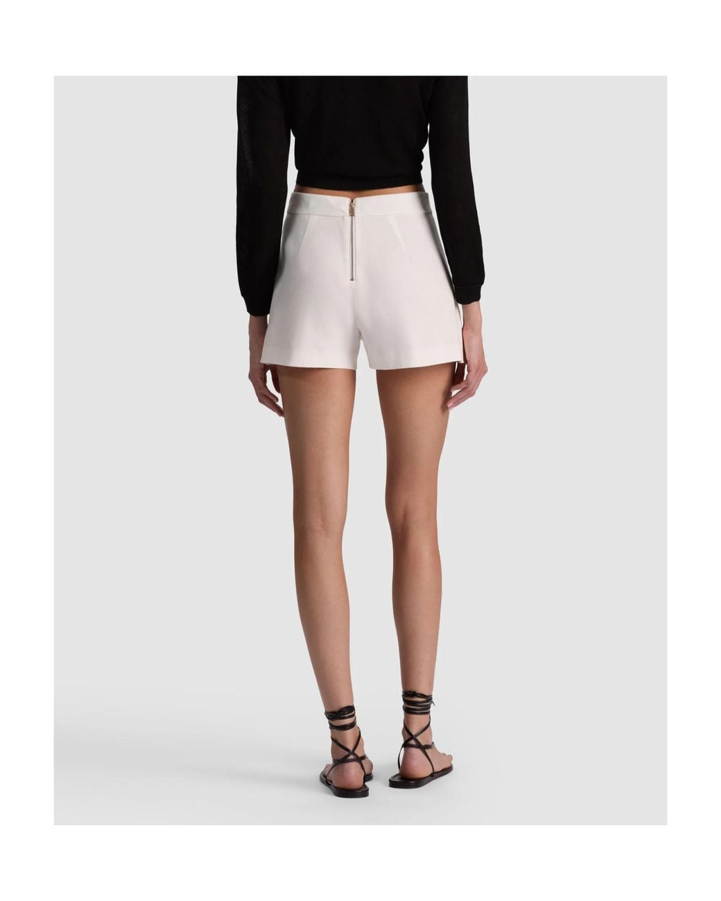 Alice + Olivia White Alice Olivia Hera Zip-Detailed Shorts