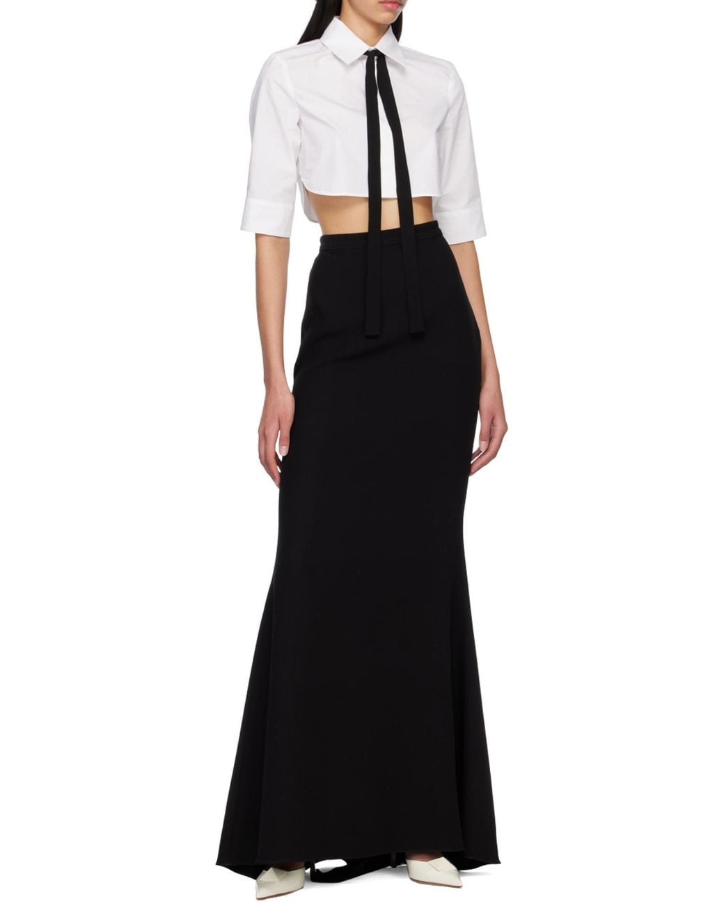 Valentino Black High Waist Long Skirt