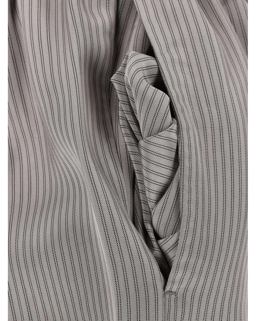 Rohe Gray Striped Drawstring Pants