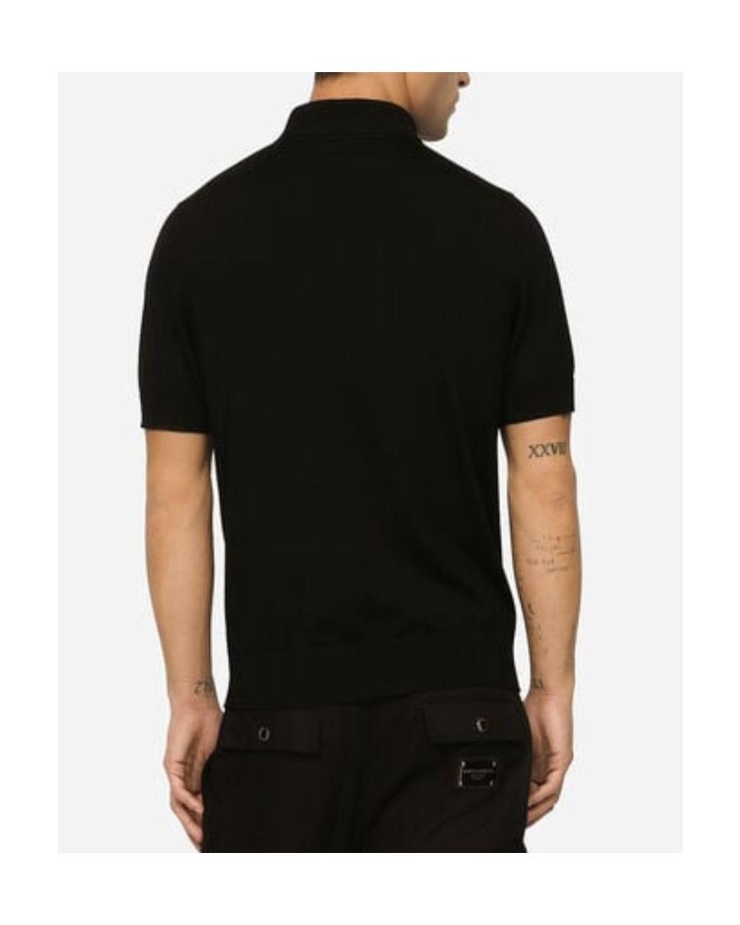 Dolce & Gabbana Black Logo Short-Sleeved Polo Shirt for men