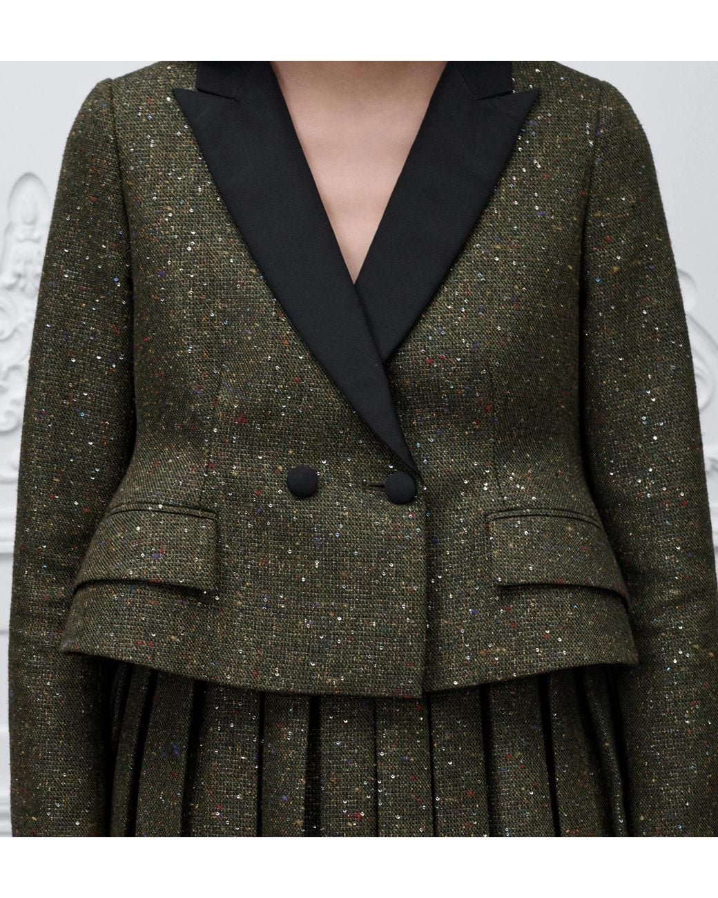 Dior Green Cropped Fitted Jacket