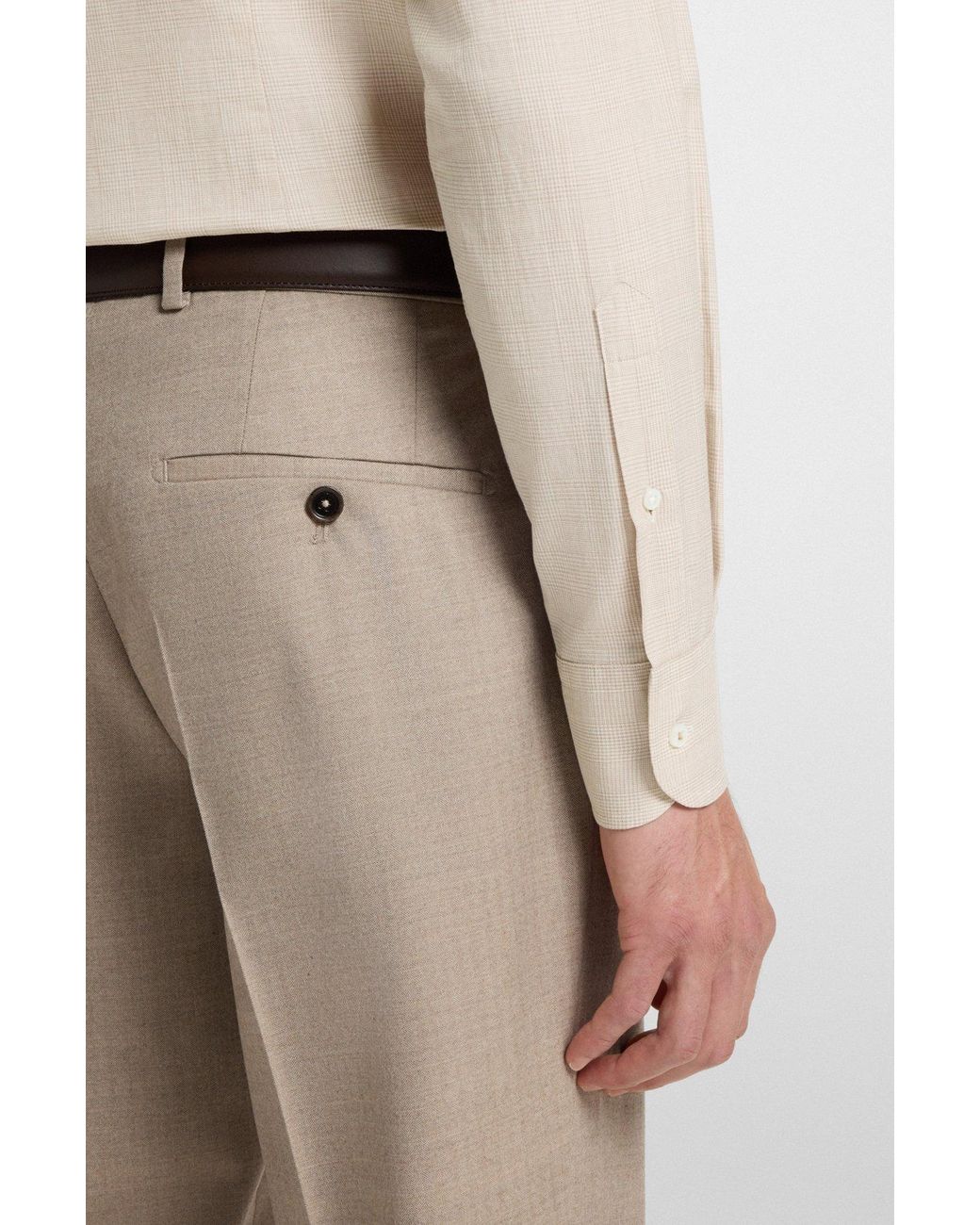 Boss White Long-Sleeved Button-Up Shirt for men