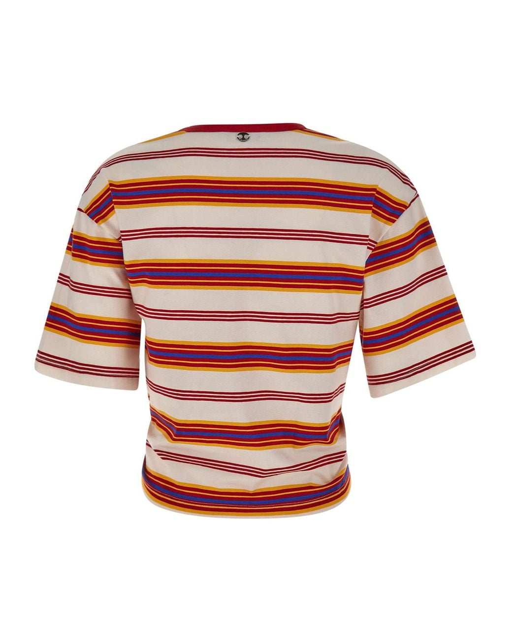 Rabanne Red Rabanne Ruched Ring Cropped T-Shirt