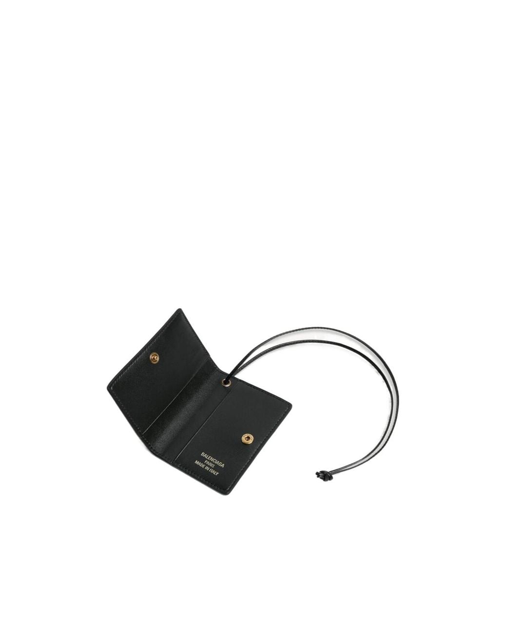 Balenciaga Black Crest Print Card Holder Wallet for men