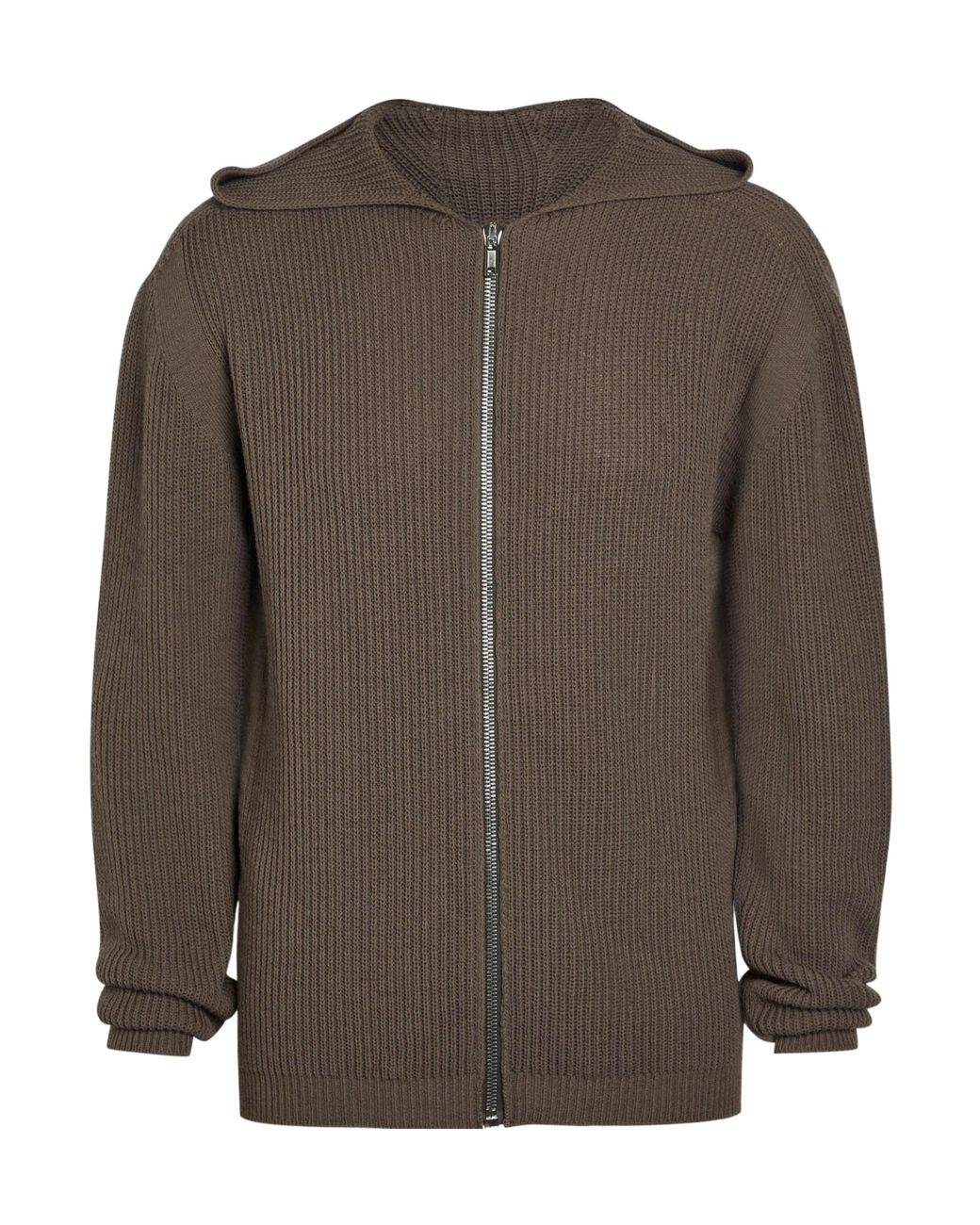 Rick Owens Brown Giacca Zipped Wool Hoodie for men