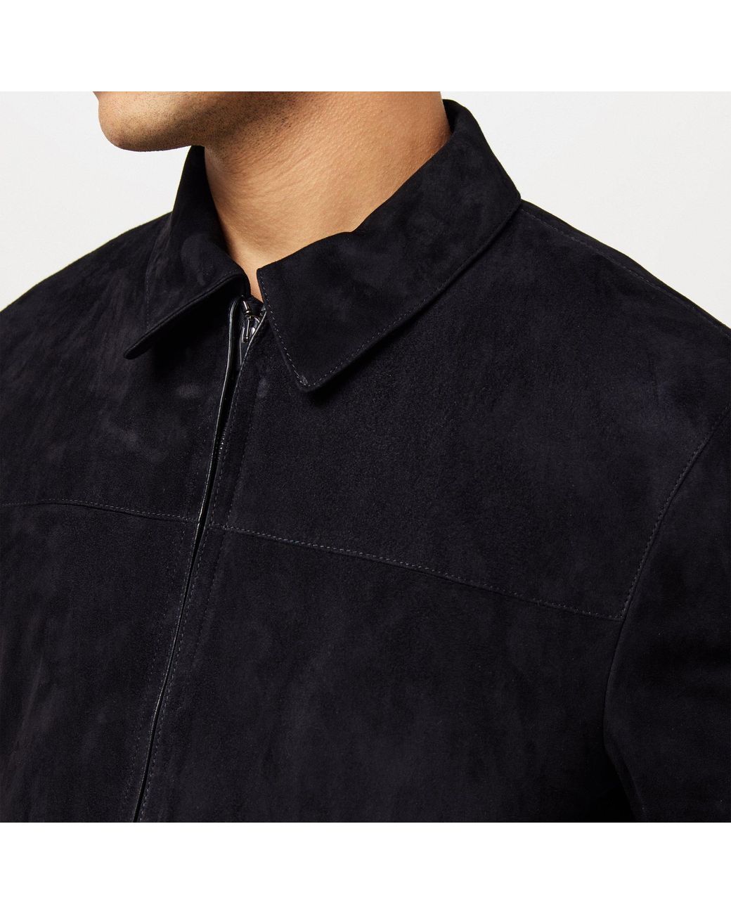 Brioni Blue Suede Shirt Jacket for men