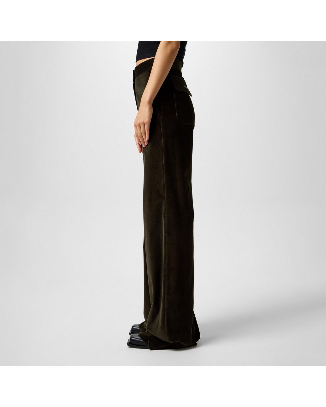 Max Mara Black High-Waisted Wide-Leg Casual Pants