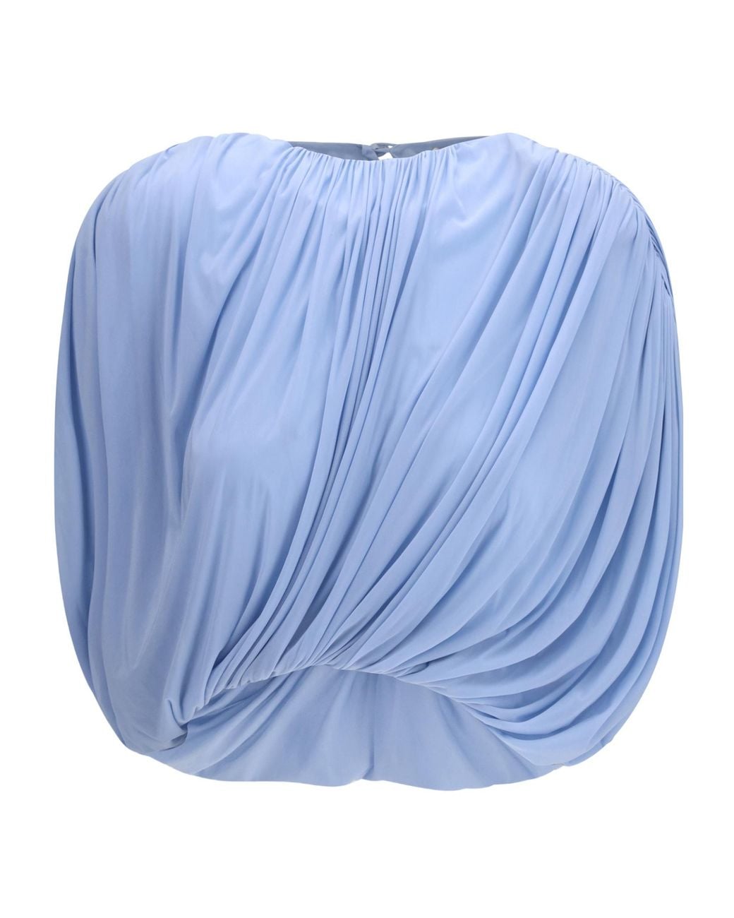 Magda Butrym Blue Pleated Sleeveless Blouse