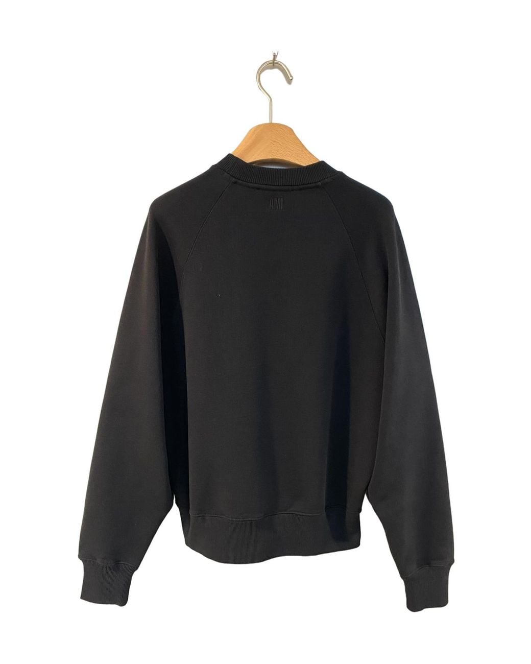 AMI Blue Round Collar Logo Sweater for men