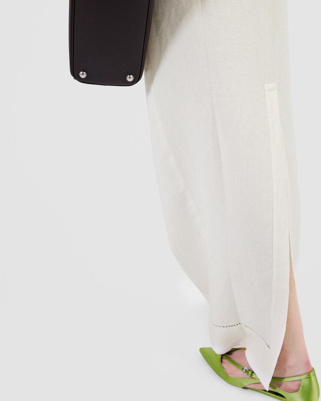 Prada White High Waist Logo Embroidered Maxi Skirt